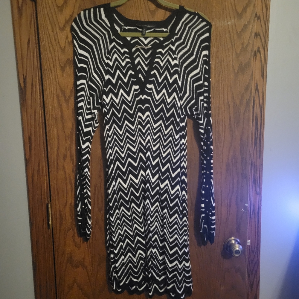White House Black Market Chevron sweater dress